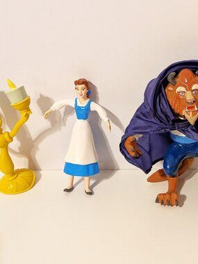 Disney Beauty and the Beast Bend-Ems JusToys 5 piece Figure Gift Set Vintage